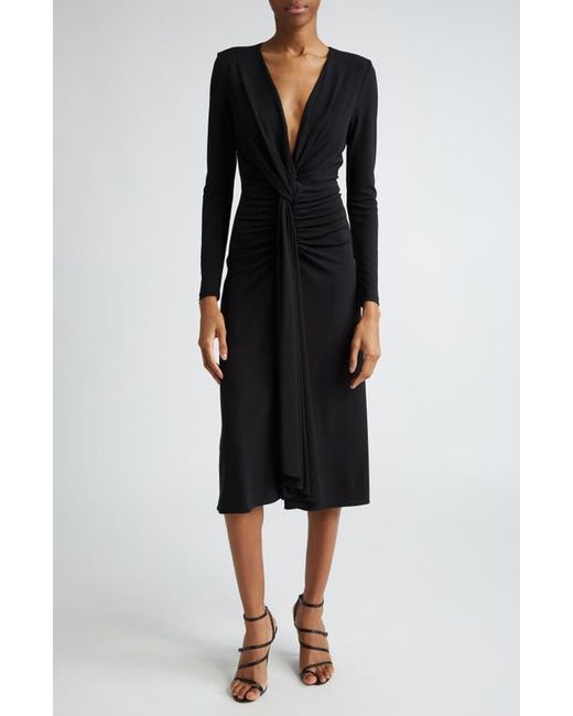 Michael Kors Collection Knot Front Long Sleeve Knit Dress
