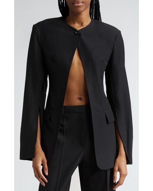 Alexander Wang Collarless Slit Detailing Tailored Jacket