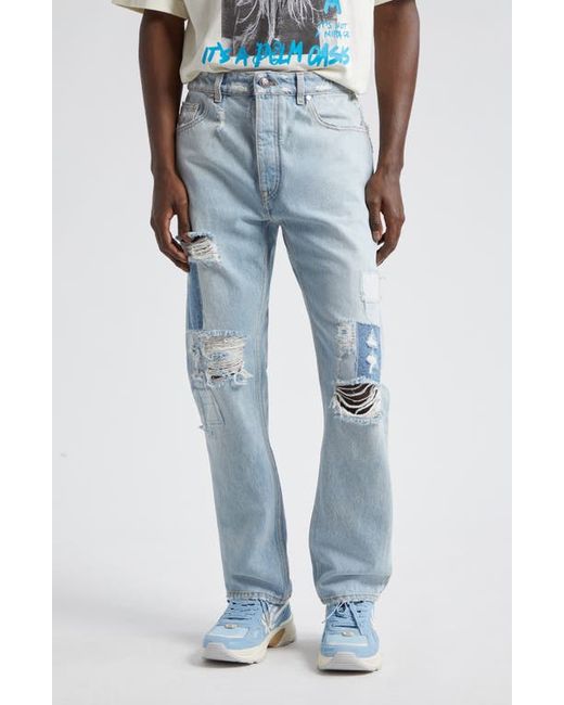 Palm Angels Destroyed Straight Leg Jeans