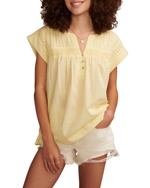 Lucky Brand Modern Smocked Cotton Popover Top