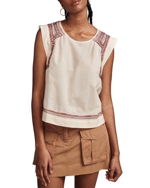 Lucky Brand Embroidered Cotton Sleeveless Top