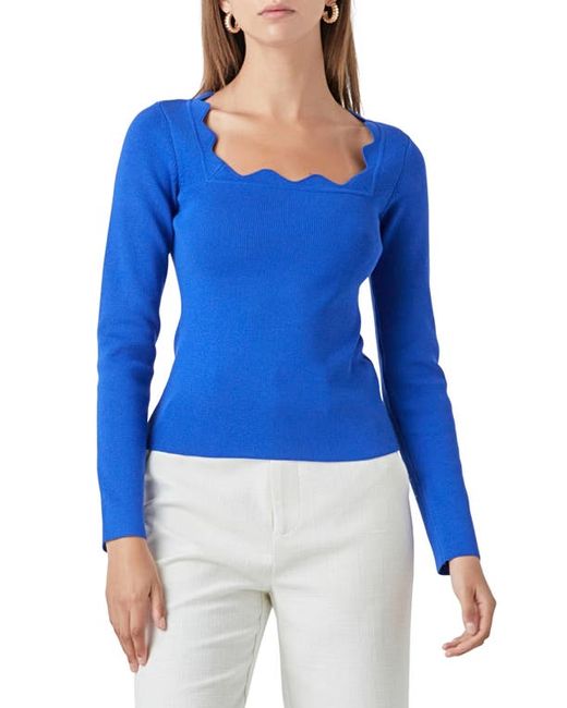 Endless Rose Scallop Square Neck Sweater