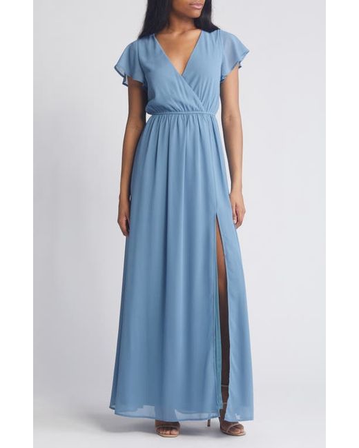 Lulus Lost the Moment Flutter Sleeve Gown