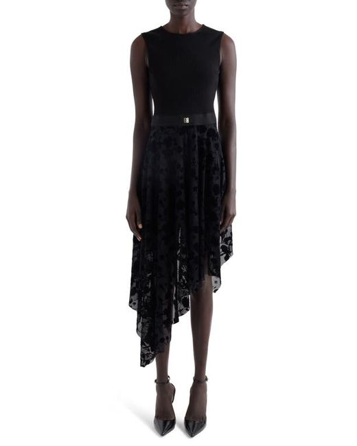 Givenchy Mixed Media Asymmetric Midi Dress