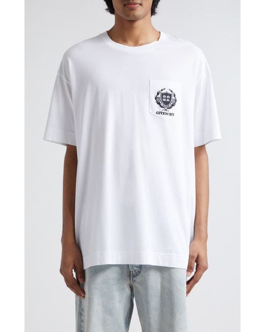 Givenchy Laurel Crest Logo Oversize Pocket T-Shirt