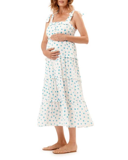 Nom Maternity Mara Tie Strap Maternity/Nursing Sundress