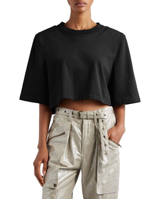 Isabel Marant Zaely Shoulder Pad Crop Cotton T-Shirt