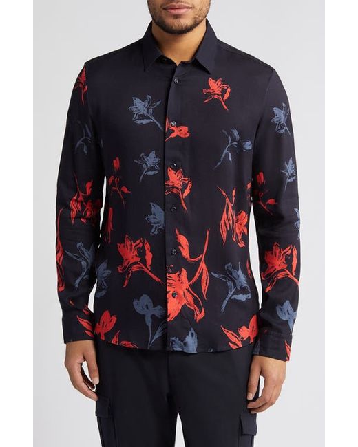 Hugo Boss Emero Straight Fit Floral Button-Up Shirt