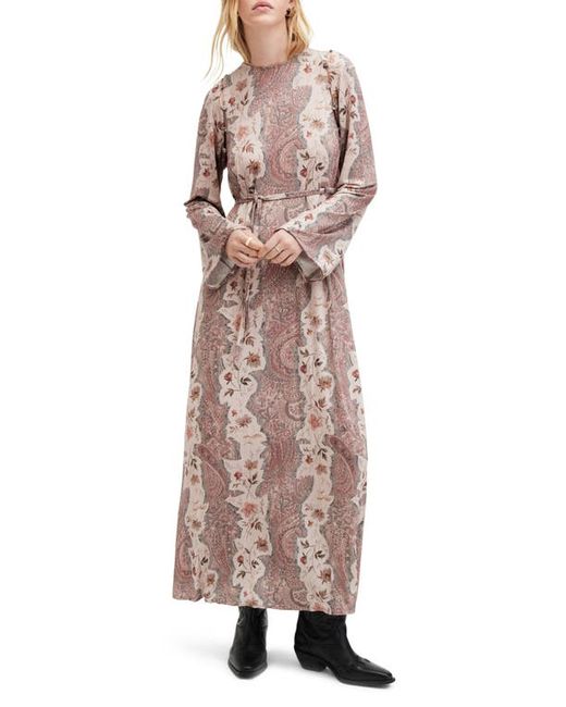 AllSaints Susannah Cascade Floral Paisely Convertible Long Sleeve Dress