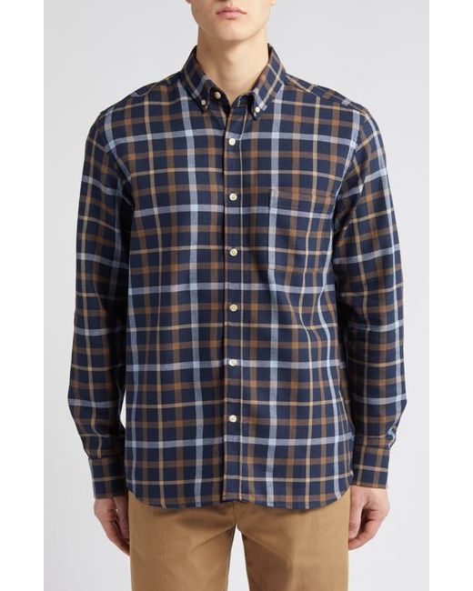 Foret Grip Check Organic Cotton Flannel Button-Down Shirt