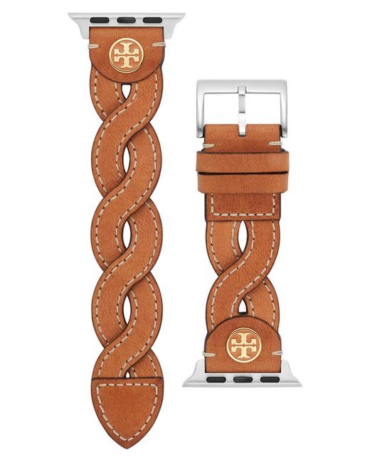 Tory Burch Braided Leather 20mm Apple Watch Watchband