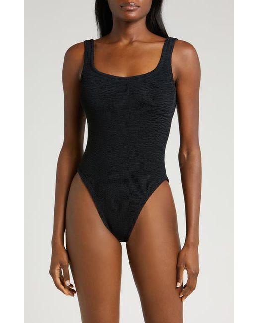 Hunza G Textured Square Neck One-Piece Swimsuit