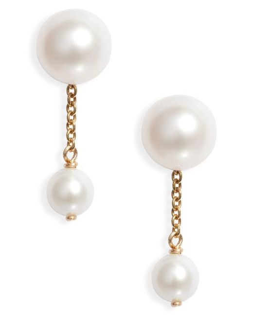 Poppy Finch Duo Cultured Pearl Drop Earrings