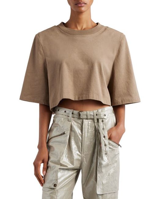 Isabel Marant Zaely Shoulder Pad Crop Cotton T-Shirt