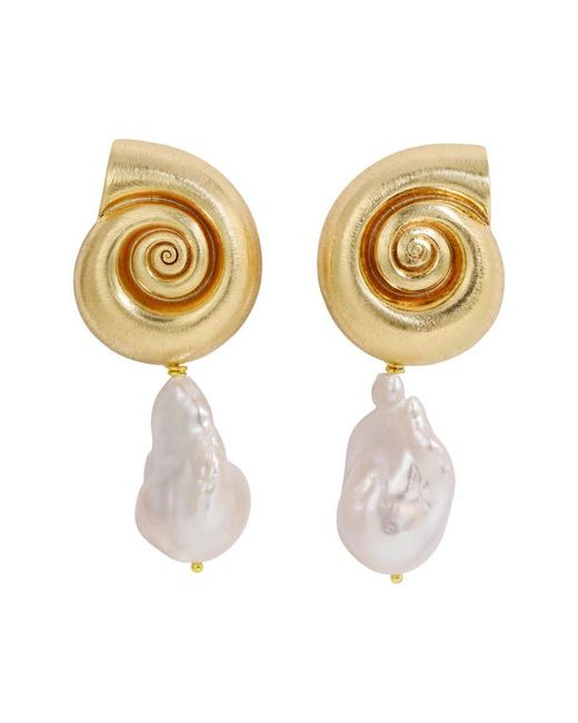 Lili Claspe La Mer Baroque Pearl Drop Earrings