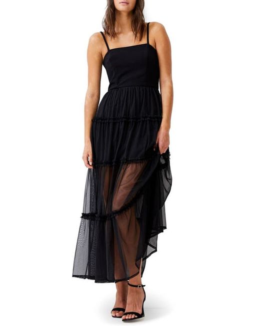 French Connection Whisper Strappy Tulle Maxi Dress