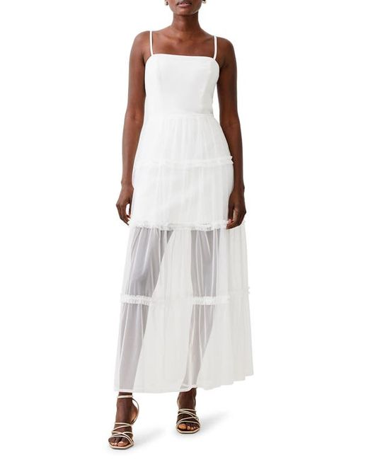 French Connection Whisper Strappy Tulle Maxi Dress