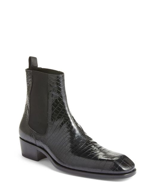 Tom Ford Bailey Croc Embossed Chelsea Boot