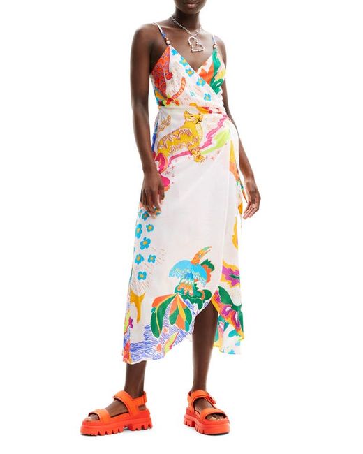 Desigual Selva Print Cover-Up Wrap Dress