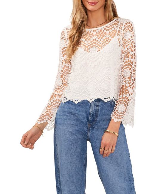 Vince Camuto Open Stitch Lace Top