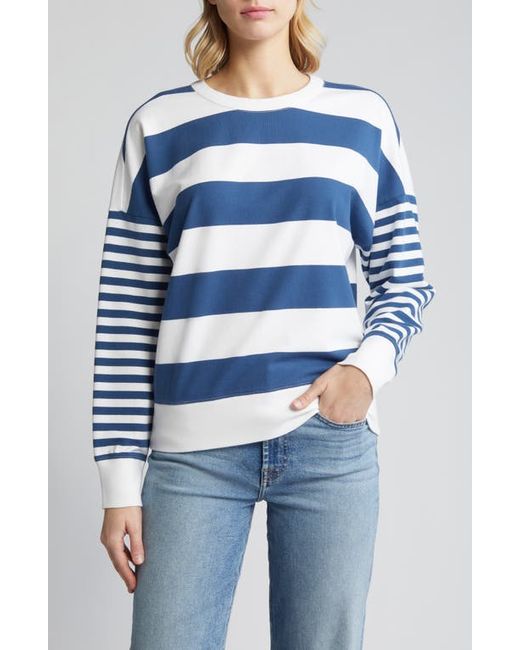 CaslonR caslonr Variegated Stripe Stretch Cotton Sweatshirt