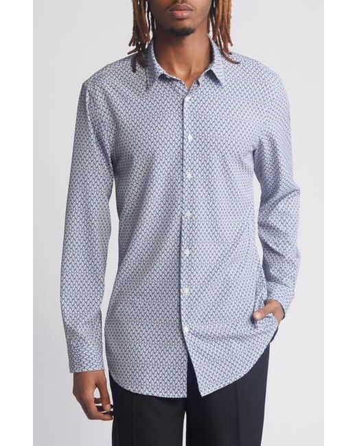 Open Edit Trim Fit Geometric Button-Up Shirt