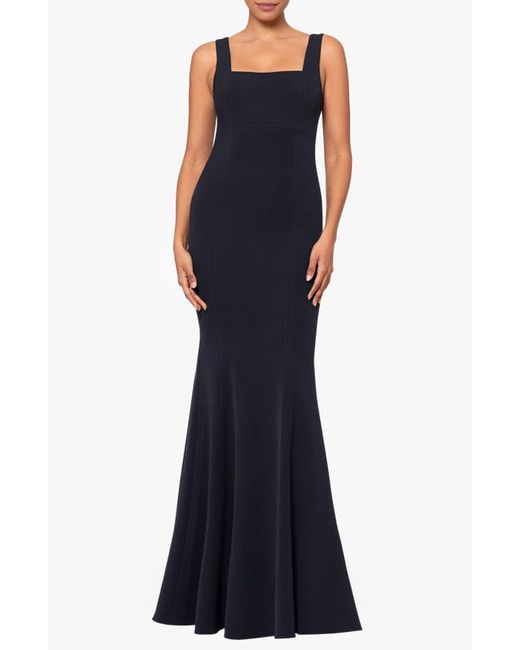 Betsy & Adam Square Neck Mermaid Gown