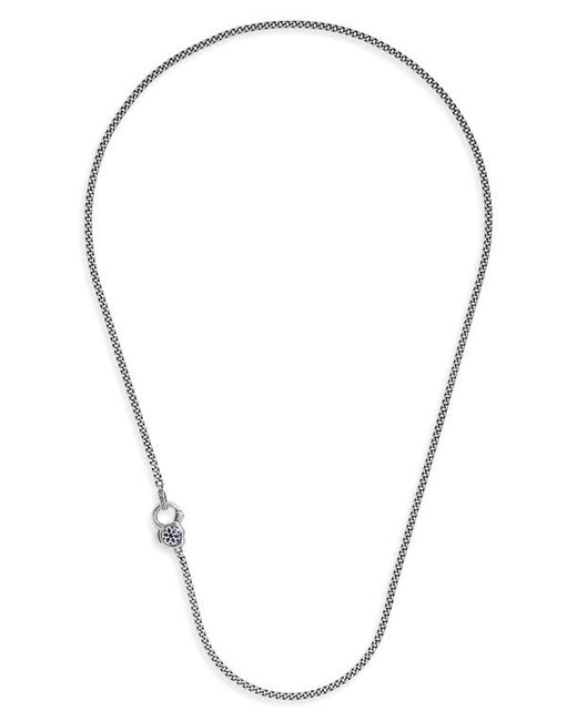 Good Art Hlywd Sapphire Rosette 4A Curb Chain Necklace