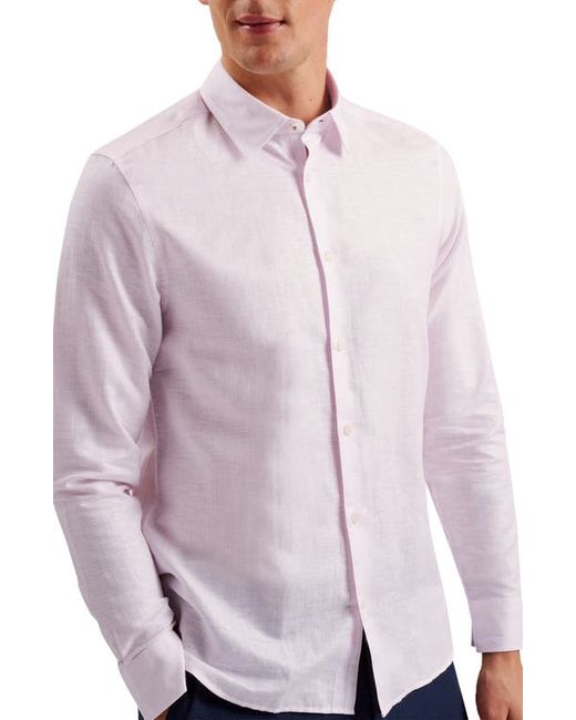 Ted Baker London Romeo Regular Fit Linen Cotton Button-Up Shirt