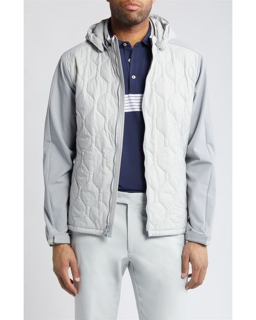 Peter Millar Rush Water Resistant Mixed Media Jacket with Removable Hood British Grey/Gale Grey