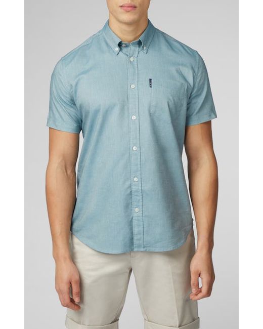 Ben Sherman Signature Short Sleeve Organic Cotton Button-Down Oxford Shirt