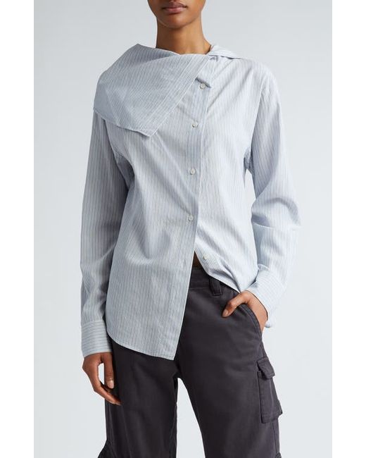Acne Studios Saith Stripe Asymmetric Button-Up Shirt White