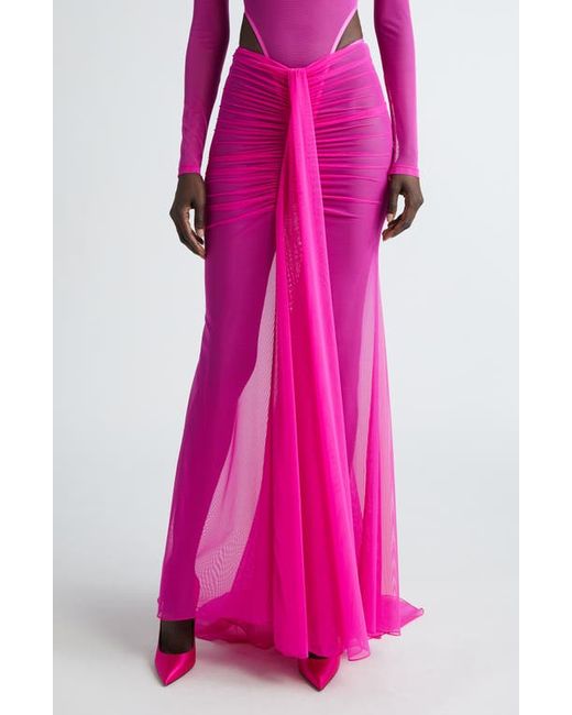 Laquan Smith Ruched Maxi Skirt