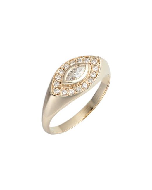 Zoe Chicco Marquis Diamond Signet Ring Gold/Diamond