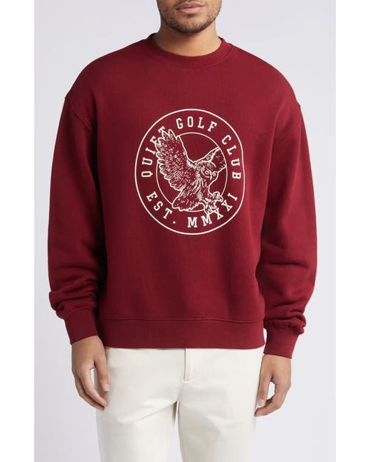 Quiet Golf Owl Cotton Graphic Sweatshirt