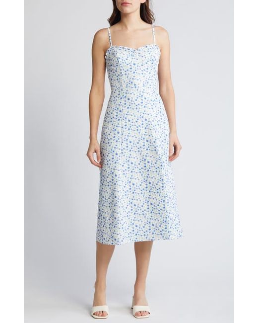 French Connection Camille Echo Floral Midi Sundress Summer White