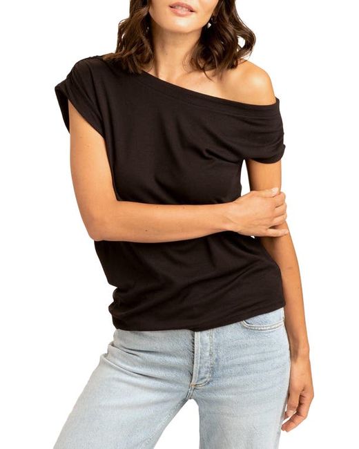 Threads 4 Thought Leoni Feather Ribbed One Shoulder T-Shirt