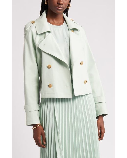 Nordstrom Crop Stretch Cotton Trench Coat