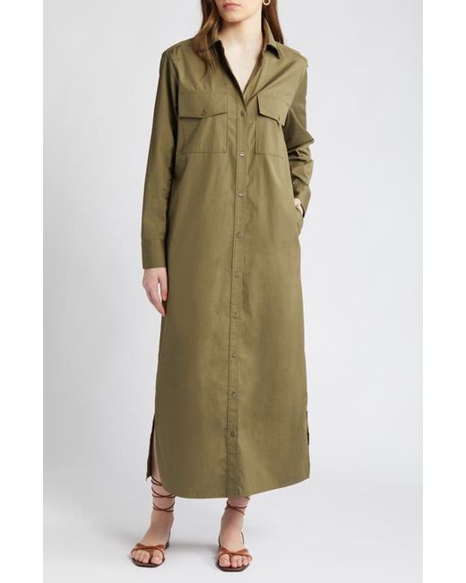 Nordstrom Two-Pocket Long Sleeve Cotton Shirtdress