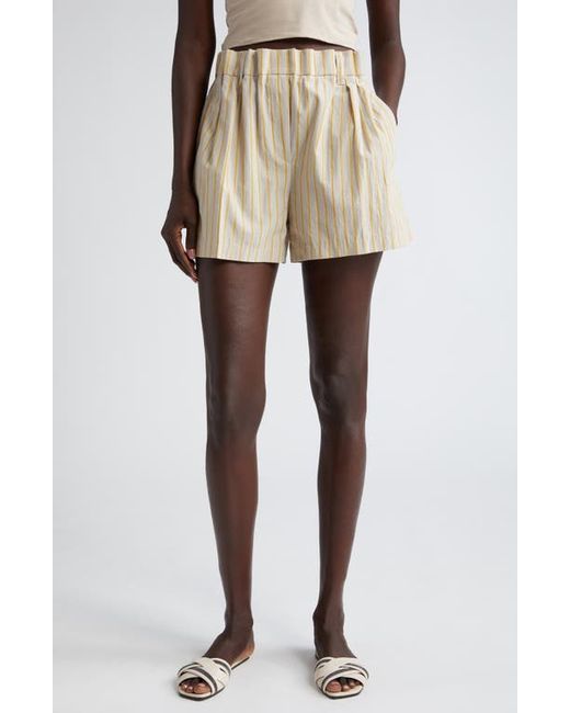 Brunello Cucinelli Stripe Cotton Blend Bermuda Shorts C003 Yellow