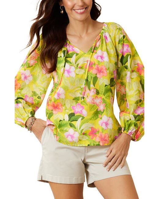 Tommy Bahama Happy Hour Flower Cotton Silk Top