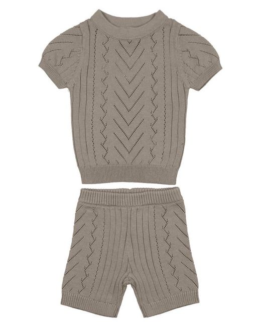 Manière Pointelle Short Sleeve Sweater Shorts Set