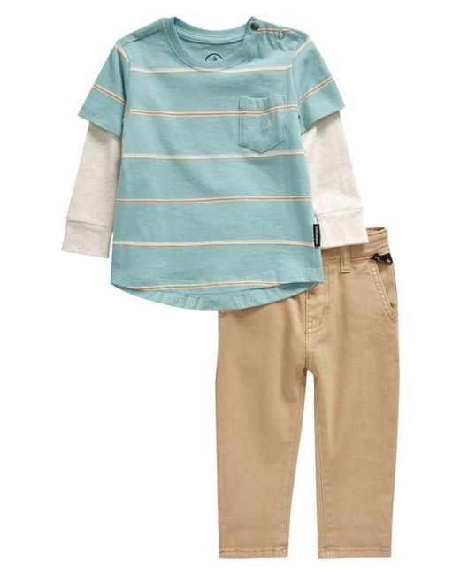 Volcom Twofer Layered Jersey T-Shirt Pants Set