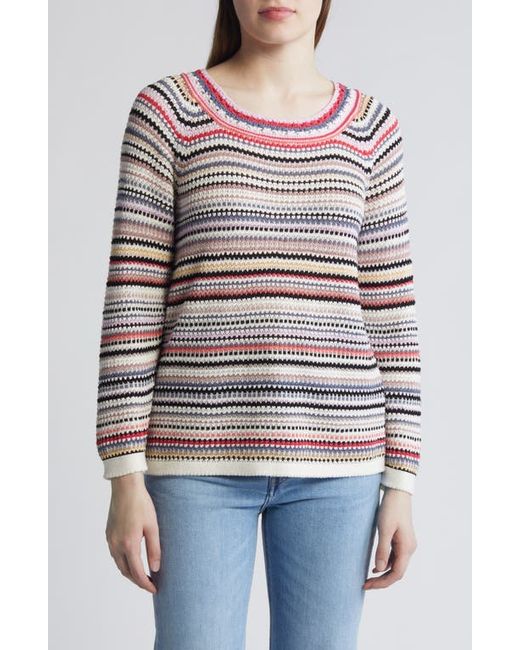 Nic+Zoe Stripe Textured Knit Sweater