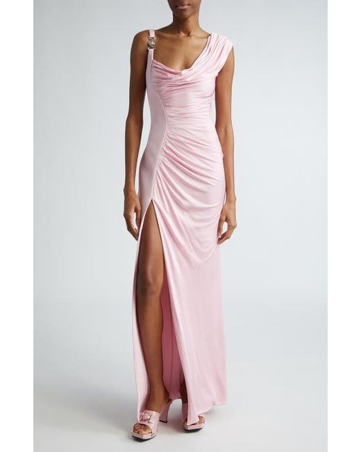 Versace Medusa 95 Draped Crepe Jersey Gown
