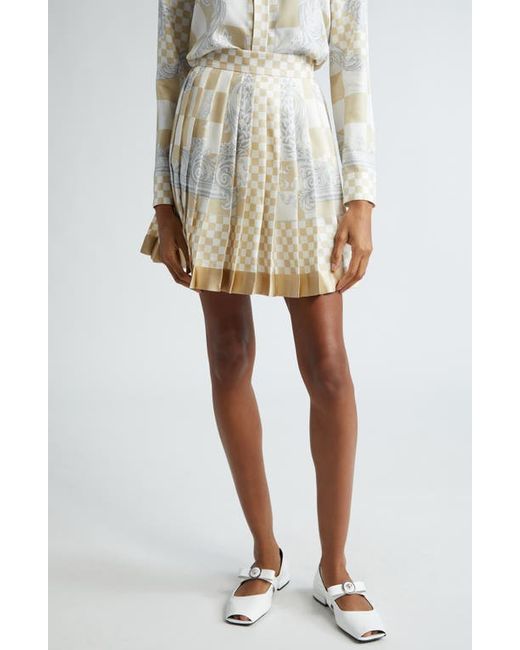 Versace Pleated Wool Blend Skirt