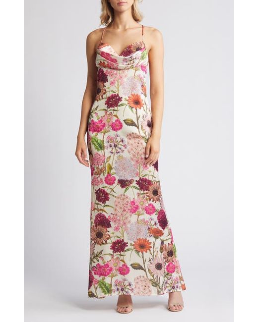 Katie May Tara Floral Print Sleeveless Gown