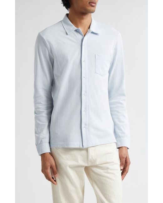 Sunspel Riviera Long Sleeve Cotton Mesh Button-Up Shirt