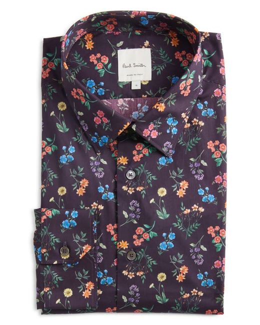 Paul Smith Tailored Fit Floral Cotton Button-Up Shirt