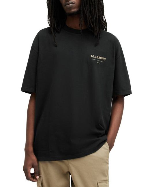 AllSaints Underground Oversize Organic Cotton Graphic T-Shirt Leopard